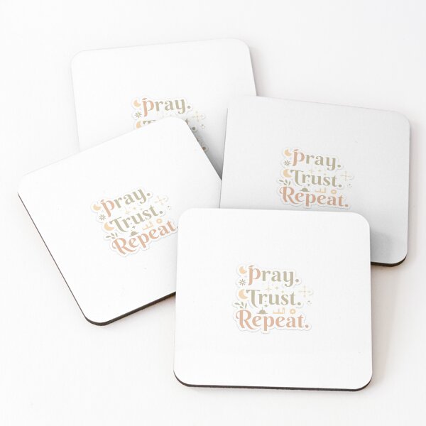 Item preview, Pray Trust Repeat Islamic Aesthetic Sticker – Muslim Motivation Quote designed and sold by echoesoftawakkul.