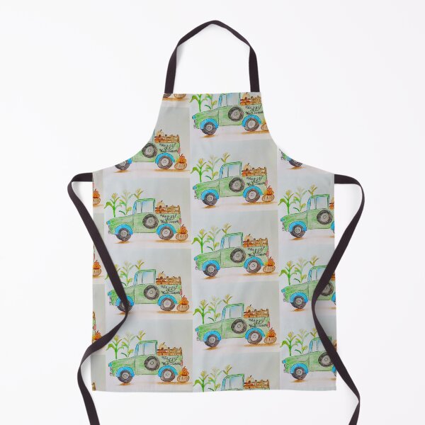Item preview, Vintage Halloween Truck – Watercolor Pumpkins and Cornstalks designed and sold by Artondra Hall.