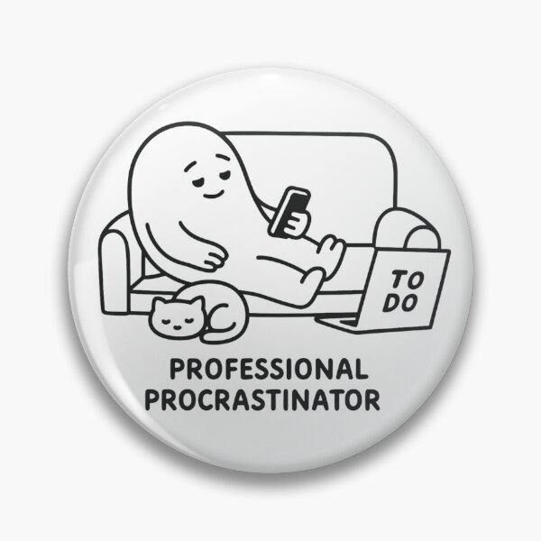 Item preview, Professional Procrastinator – Funny Minimalist Blob designed and sold by HolysticDesigns.