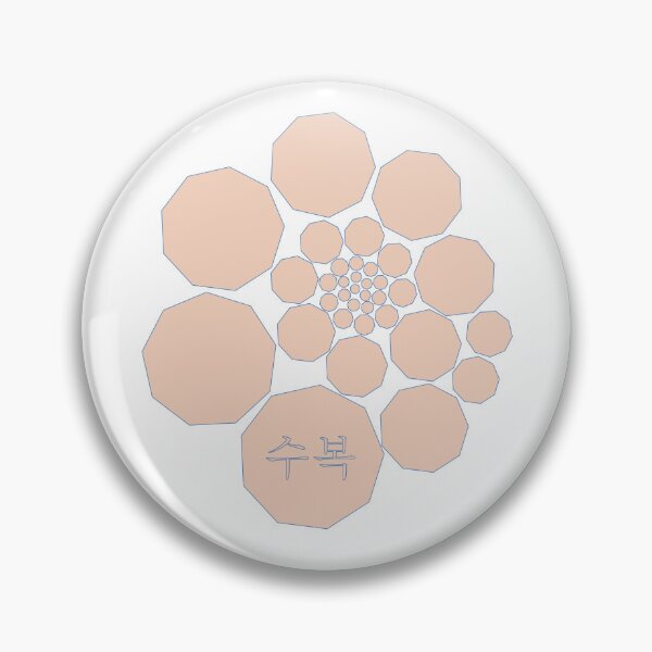 Item preview, Geometric Spiral – Peach and Blue - Abstract Abundance & Longevity Enneagon Pattern designed and sold by SurfaceLab.