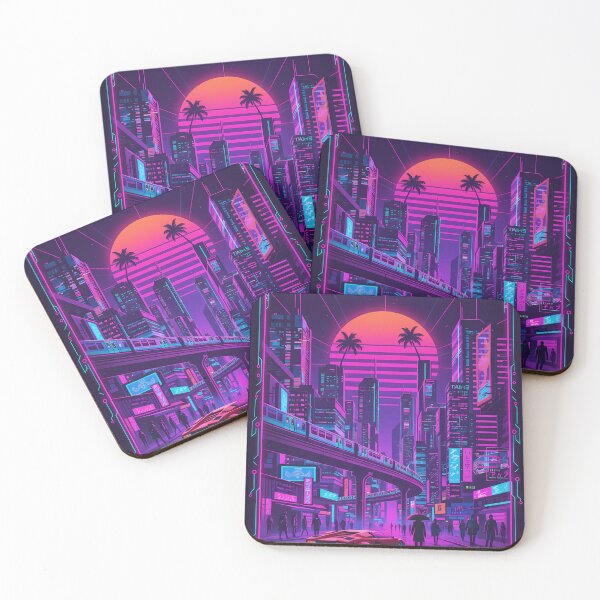 Item preview, Neon Cyberpunk Cityscape Retrowave Synthwave Art 2 designed and sold by RBCTk.