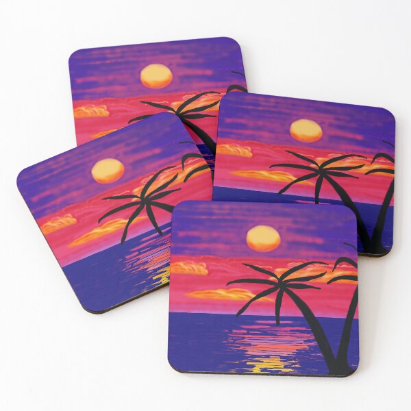 Item preview, Tropical Sunset Serenity – Vibrant Beach Silhouette Art designed and sold by Artondra Hall.