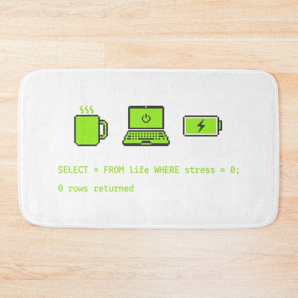 Item preview, SQL Query Life Stress Zero - Minimalist Coding Humor designed and sold by Mdozet.