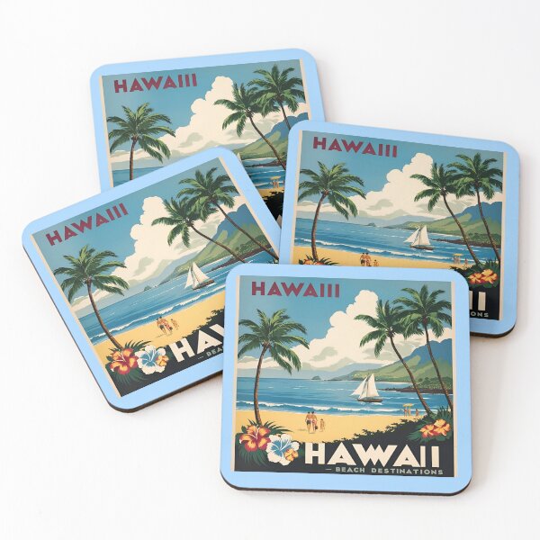 Item preview, Vintage Hawaii – Retro Beach Travel Poster Design designed and sold by Eclipse 3699.
