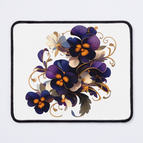 Item preview, Navy Purple Pansy Bouquet - Elegant Jewel Tone Floral Art Print designed and sold by DesignArtist.ia.