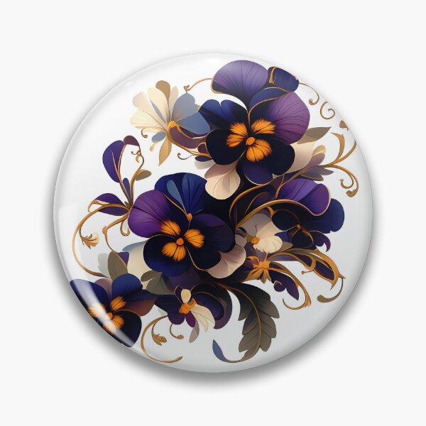 Item preview, Navy Purple Pansy Bouquet - Elegant Jewel Tone Floral Art Print designed and sold by DesignArtist.ia.