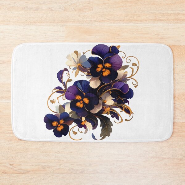 Item preview, Navy Purple Pansy Bouquet - Elegant Jewel Tone Floral Art Print designed and sold by DesignArtist.ia.