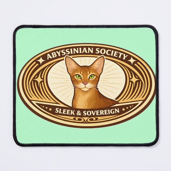 Item preview, Abyssinian Society Vintage Cat Emblem designed and sold by postmarkpaw.