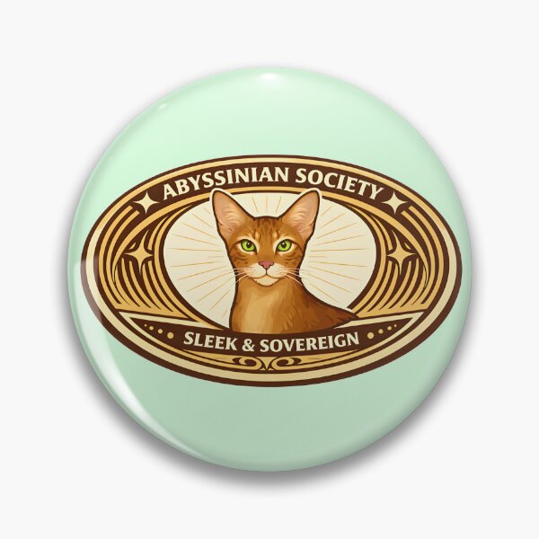 Item preview, Abyssinian Society Vintage Cat Emblem designed and sold by postmarkpaw.