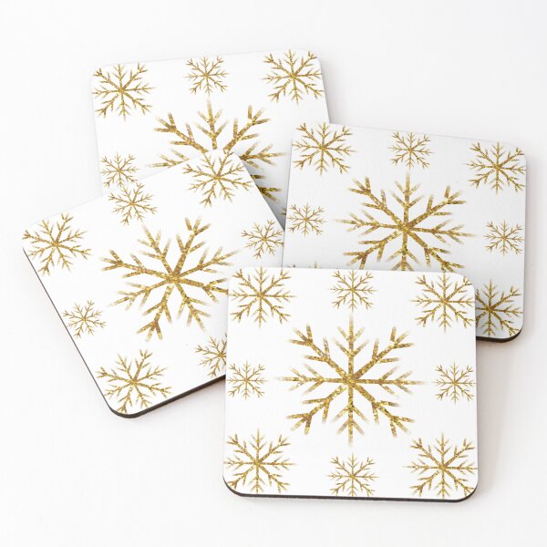 Item preview,  Gold glitter Snowflakes, sparkling North Pole holiday pattern  designed and sold by hollycooper.