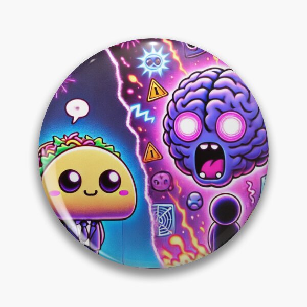 Item preview, I’m Fine Taco – My Brain Is Not | Neon Anxiety Split Art designed and sold by ComedyInkFactor.