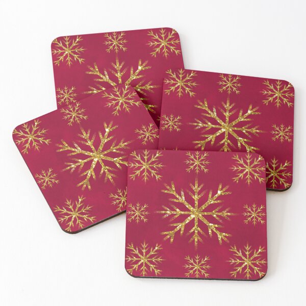 Item preview, Red and gold Snowflakes, North Pole holiday pattern  designed and sold by hollycooper.