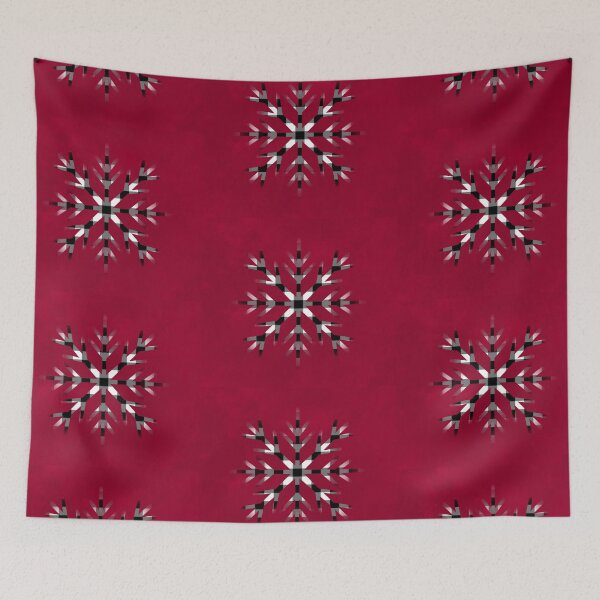 Item preview, Snowflake cranberry and black and white buffalo plaid , North Pole chic  designed and sold by hollycooper.