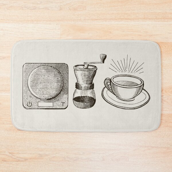 Item preview, Retro Coffee Scale, Grinder & Cup Sketch - Espresso Brown Line Art for Coffee Lovers & Specialty Coffee Enthusiasts designed and sold by Bold & Brewed.