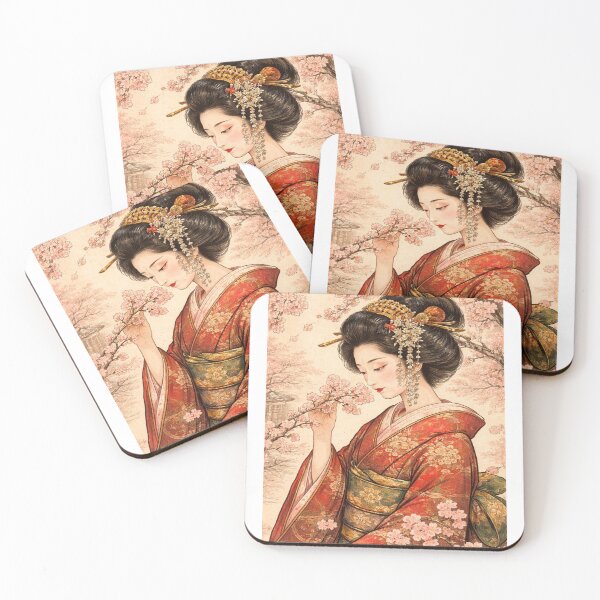 Item preview, Elegant Japanese Geisha with Cherry Blossoms designed and sold by SakuraVibes.
