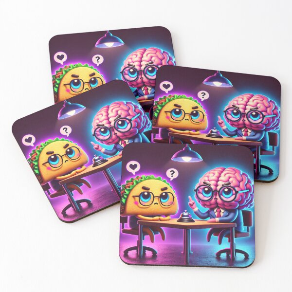 Item preview, Therapy Time Taco – Brain Coach Session | Neon Overthinking Humor designed and sold by ComedyInkFactor.