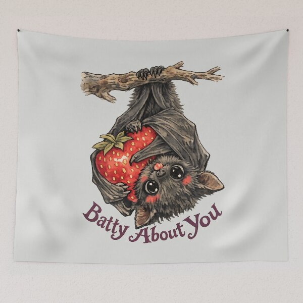 Item preview, Batty About You - Cute Fruit Bat Valentine designed and sold by DigitalGlade.