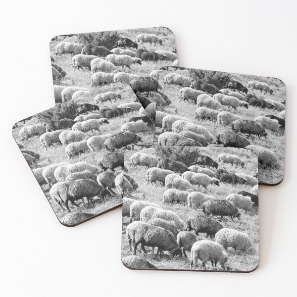 Item preview, Black and White Sheep Herd – Rustic Farmhouse Minimalist Art designed and sold by LRPhotoart.