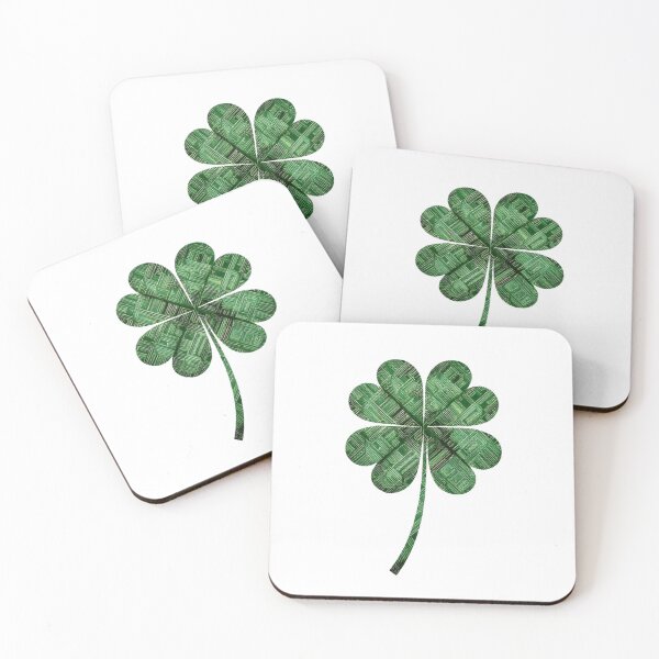 Item preview, Geometric Green Four Leaf Clover designed and sold by PMTaurus.