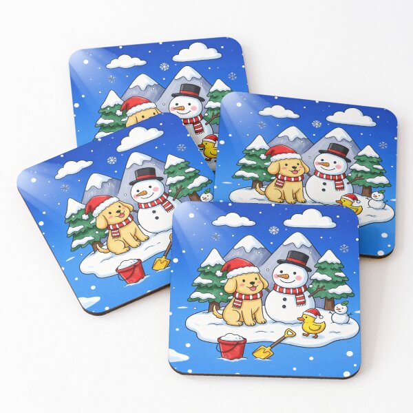 Item preview, Winter Friends Building a Snowman designed and sold by AbstractAuraArt.