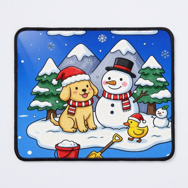 Item preview, Winter Friends Building a Snowman designed and sold by AbstractAuraArt.