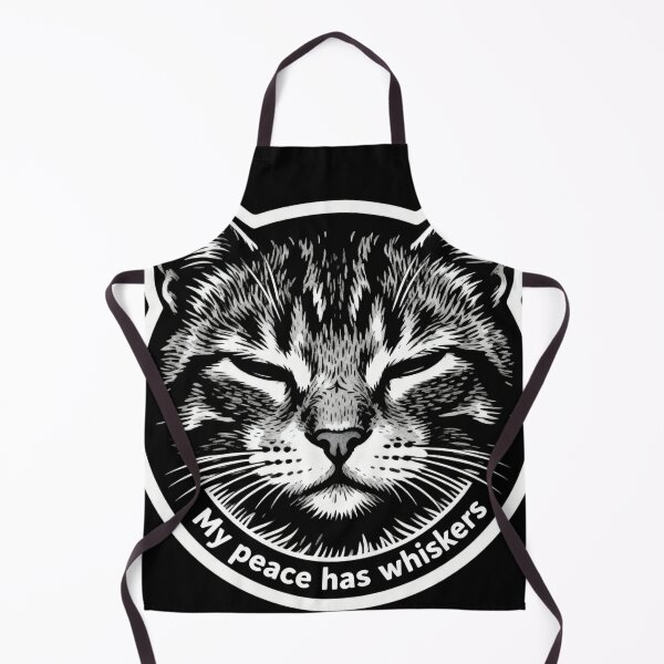Item preview, My Peace Has Whiskers Cat Sticker – Minimal Black and White Cat Engraving Art designed and sold by CatVibesStudio.