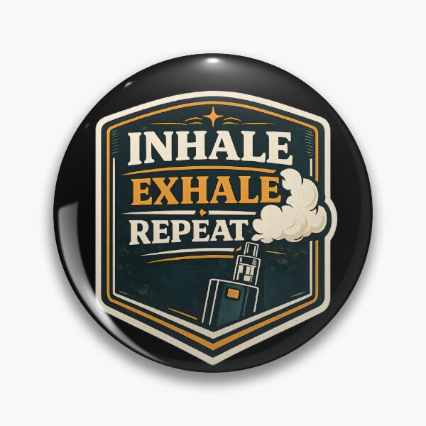 Item preview, Inhale Exhale Repeat - Vintage Vape Badge Design designed and sold by House of Taste Vape Designs.