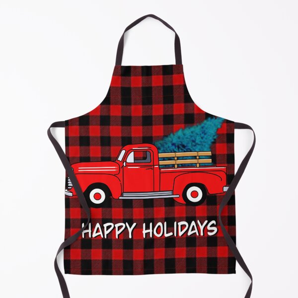 Item preview,  Vintage Holiday red pick-up truck, red buffalo plaid pattern, holiday design, Christmas tree designed and sold by hollycooper.