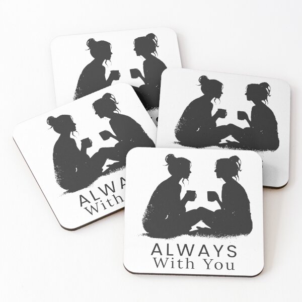 Item preview, Always With You – Female Friendship Silhouette Art designed and sold by WayOutWorks.