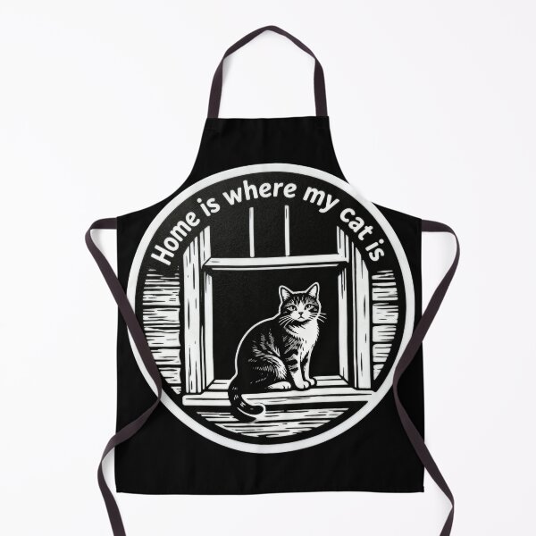 Item preview, Home Is Where My Cat Is – Minimal Black and White Cat Engraving Sticker designed and sold by CatVibesStudio.
