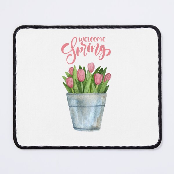 Item preview, Welcome Spring Watercolor Pink Tulips Floral Aesthetic T-Shirts designed and sold by Tamer ⭐⭐⭐⭐⭐.
