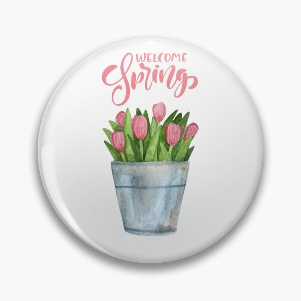Item preview, Welcome Spring Watercolor Pink Tulips Floral Aesthetic T-Shirts designed and sold by Tamer ⭐⭐⭐⭐⭐.