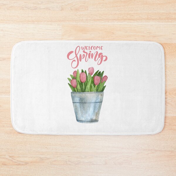 Item preview, Welcome Spring Watercolor Pink Tulips Floral Aesthetic T-Shirts designed and sold by Tamer ⭐⭐⭐⭐⭐.