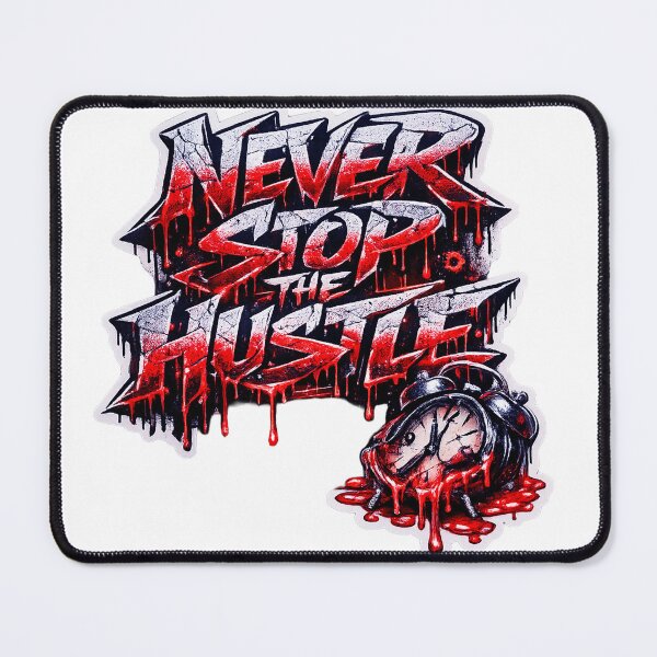 Item preview, Never Stop The Hustle – Blood Red Graffiti Alarm Clock Motivational Sticker designed and sold by ARTCREATESHOP.