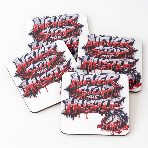 Item preview, Never Stop The Hustle – Blood Red Graffiti Alarm Clock Motivational Sticker designed and sold by ARTCREATESHOP.