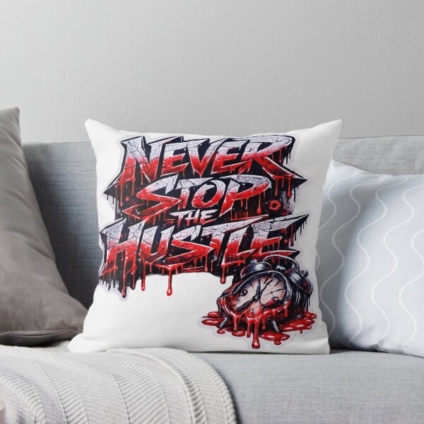 Item preview, Never Stop The Hustle – Blood Red Graffiti Alarm Clock Motivational Sticker designed and sold by ARTCREATESHOP.