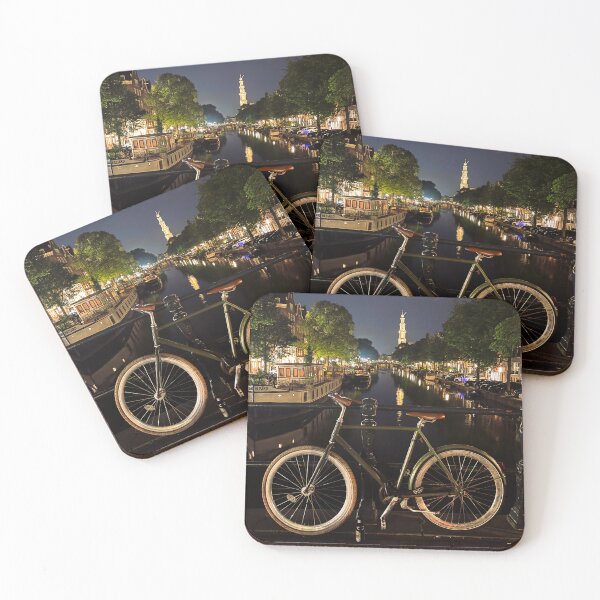 Item preview, Amsterdam At Night, Bicycles and Canals designed and sold by brownie2109.