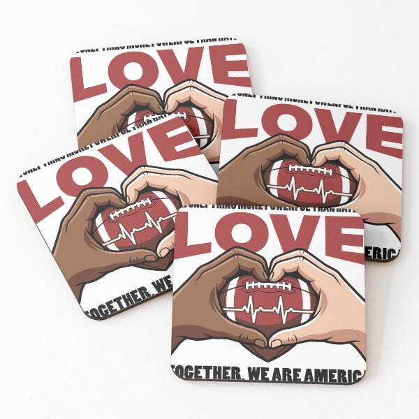 Item preview, together we are America-football unity hearts designed and sold by YasminTaha.
