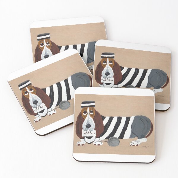 Item preview, Basset Hound Jailbird designed and sold by Squirreldumplings.