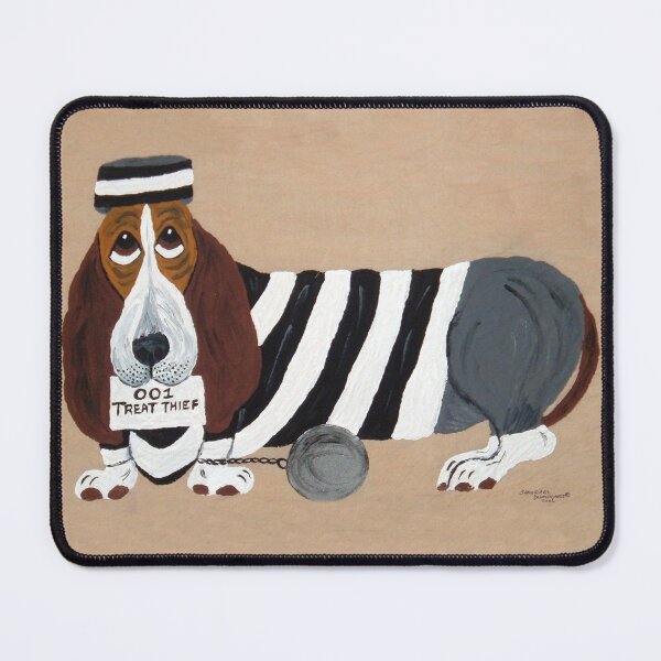 Item preview, Basset Hound Jailbird designed and sold by Squirreldumplings.