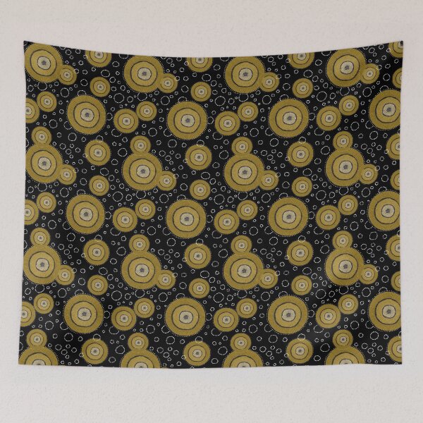 Item preview, Hand-Painted Sunbursts & Textural Dots on black designed and sold by phatlizzardart.