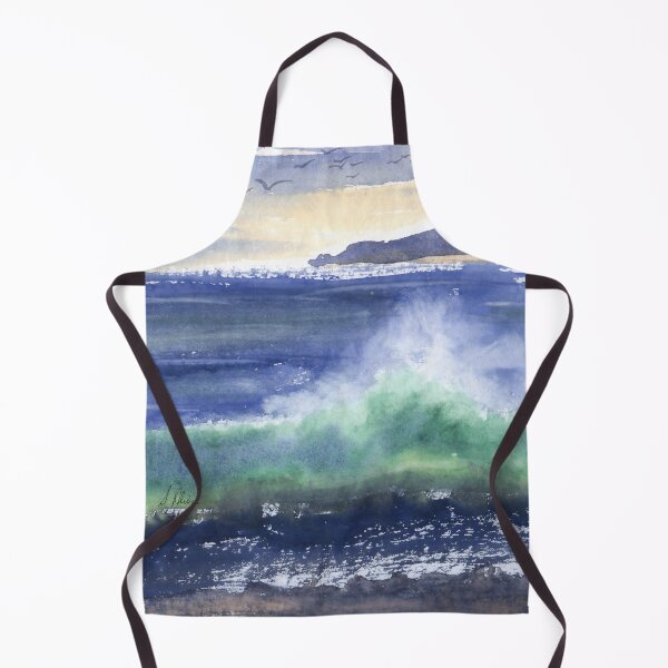 Item preview, Waves breaking on the sea with Golden Sands in the distance designed and sold by SusanAlisonArt.