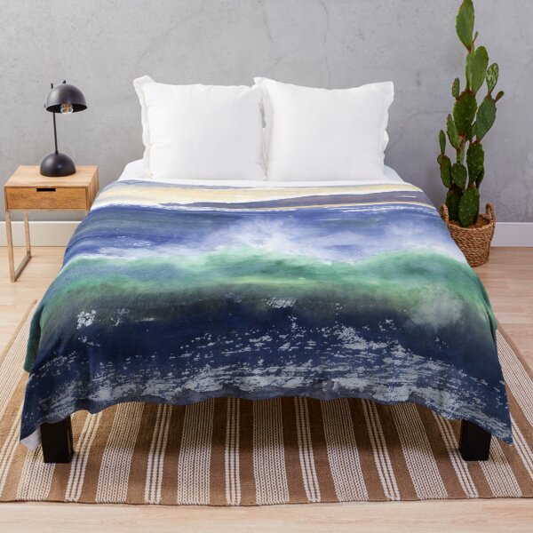 Item preview, Waves breaking on the sea with Golden Sands in the distance designed and sold by SusanAlisonArt.