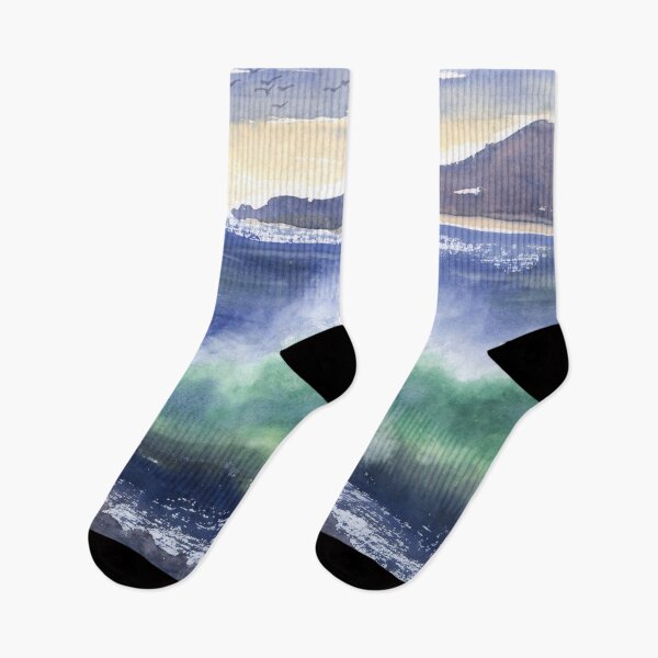 Item preview, Waves breaking on the sea with Golden Sands in the distance designed and sold by SusanAlisonArt.