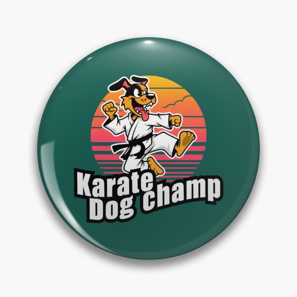 Item preview, Karate Champ Dog Funny Martial Arts Mascot Retro Sunset T-Shirt designed and sold by MCdsgns.