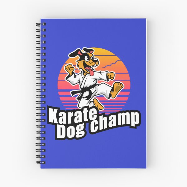 Item preview, Karate Champ Dog Funny Martial Arts Mascot Retro Sunset T-Shirt designed and sold by MCdsgns.