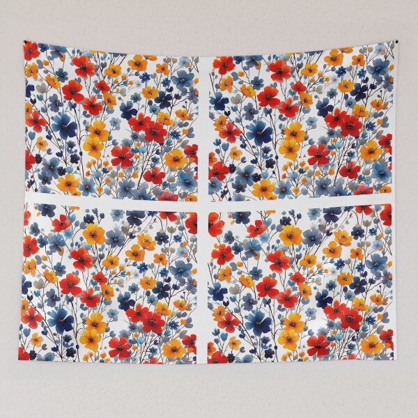 Item preview, Vibrant Wildflower Field Explosion - Jewel Tone Floral Art Print designed and sold by DesignArtist.ia.