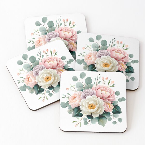 Item preview, Pastel Peony Rose Bouquet - Soft Romantic Floral Art Print designed and sold by DesignArtist.ia.