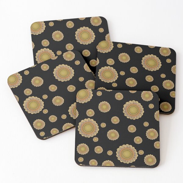 Item preview, Golden Mandalas on black designed and sold by phatlizzardart.