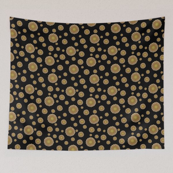 Item preview, Golden Mandalas on black designed and sold by phatlizzardart.